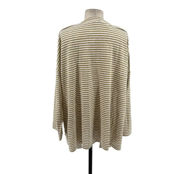 Boden Ottilie Linen Jersey Top Gold Ivory Stripe Size US 14 - Picture 8 of 12